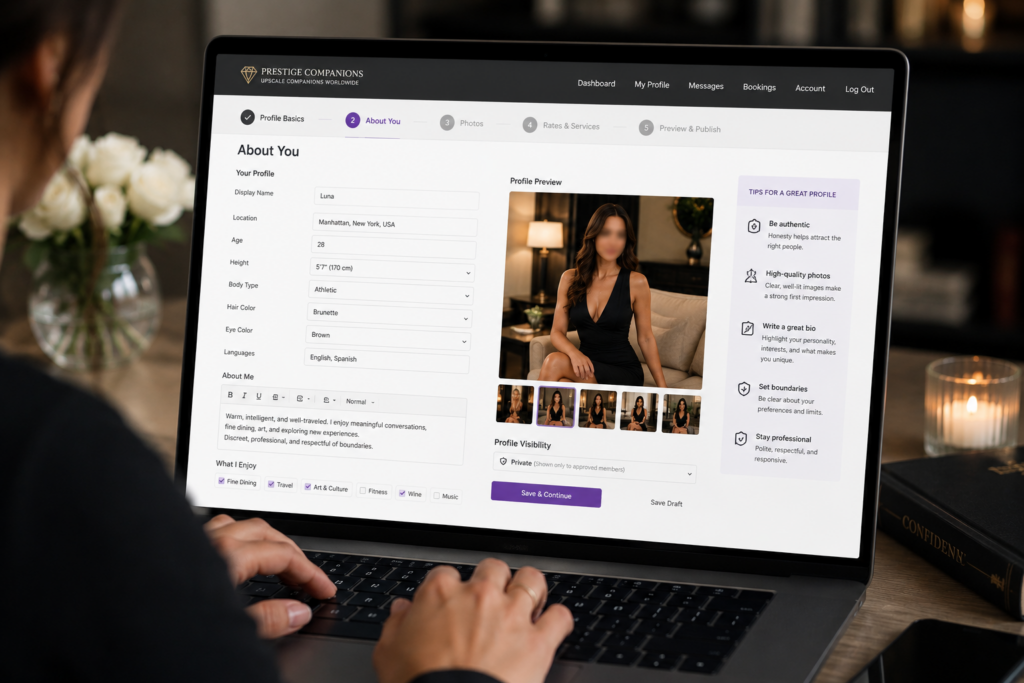 Creating professional escort listing online