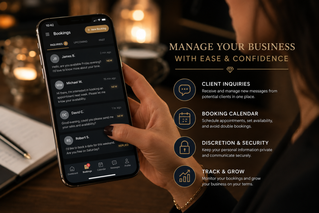 Managing escort bookings and client inquiries